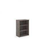 Universal bookcase 1090mm high with 2 shelves - grey oak