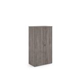 Universal double door cupboard 1440mm high with 3 shelves - grey oak