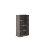 Universal bookcase 1440mm high with 3 shelves - grey oak