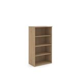 Universal bookcase 1440mm high with 3 shelves - Kendal Oak