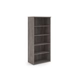 Universal bookcase 1790mm high with 4 shelves - grey oak