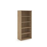 Universal bookcase 1790mm high with 4 shelves - Kendal Oak