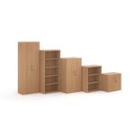 Universal bookcase 2140mm high with 5 shelves - beech