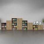 Universal bookcase 2140mm high with 5 shelves - Kendal Oak