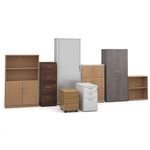Universal bookcase 2140mm high with 5 shelves - Kendal Oak