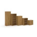 Universal bookcase 2140mm high with 5 shelves - oak
