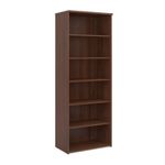Universal bookcase 2140mm high with 5 shelves - walnut