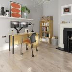 Desk high 3 drawer pedestal with silver handles 600mm deep - Kendal Oak