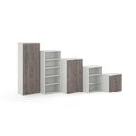 Universal double door cupboard 740mm high with 1 shelf - grey oak