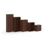 Universal double door cupboard 740mm high with 1 shelf - walnut