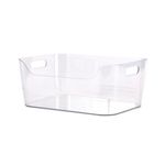 StoreStack Open-Top Pantry Bin with Side Handles Medium Clear RB13611