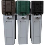Rubbermaid Slim Jim 3-Stream Recycling Station General Waste/Mixed Recycling/Food Waste 2217670