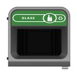 Rubbermaid Configure Container with Glass Recycling Label 87L Green 2154754