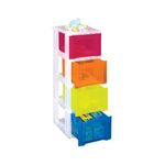 Really Useful Slimline 4 Drawer Storage Tower 6L Clear/Ast ST4X6CASS