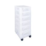 Really Useful Slimline 6 Drawer Storage Tower 3.5L Clear ST6x3.5C