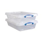 Really Useful Wheeled Box 33.3 Litre Clear Pack of 3 33.3CWB-PK3