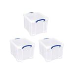 Really Useful Stacking Box Handles 25.7L Clear Pack of 3 25.7C-PK3CB