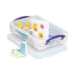 Really Useful 4L Plastic Storage Box + Lid 395x255x80mm Clear KING4C
