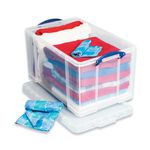 Really Useful 84L Plastic Storage Box 710x440x380mm Clear 84LC