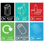 VFM Slim Recycling Bins with Range of Stickers (Set of 3) 416995