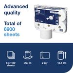 Tork SmartOne Toilet Roll 2-Ply White 1150 Sheets (Pack of 6) 472242