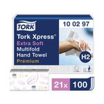 Tork Xpress Multifold Hand Towel H2 100 Sheets Per Sleeve White (Pack of 21) 100297