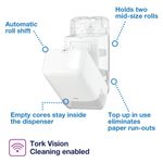Tork T6 Twin Mid-Size Toilet Roll Dispenser White 557500