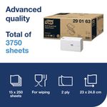 Tork Singlefold Hand Towel Advanced White 250 Sheets (Pack of 15) 290163