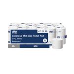 Tork T7 Coreless Mid-Size Toilet Roll Advanced 2-Ply White 900 Sheets (Pack of 36) 472199