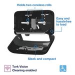 Tork OptiServe Coreless 2-Roll Toilet Roll Dispenser Black 558068