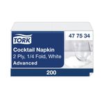 Tork Cocktail Napkins 2-Ply White (Pack of 200) 477534