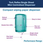 Tork Reflex M3 Mini Centrefeed Dispenser Turquoise 473167