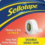 Sellotape Double Sided Tape 15mmx5m (12 Pack) 1445293