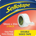 Sellotape Double Sided Tape 50mmx33m Pack of 3 1447054