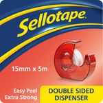 Sellotape Double Sided Tape and Dispenser 15mm x 5m 1766008