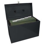 Cathedral Metal File Box Home Office Foolscap Black HOBK
