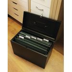 Cathedral Metal File Box Home Office Foolscap Black HOBK
