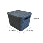 Strata Medium Urban Store Basket with Lid 14L Charcoal Grey XW123-CHA-VW