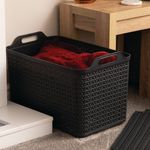 Strata Extra Large Basket with Lid 42L Charcoal Grey XW131-CHA-VW
