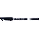 Stabilo Sensor Cushion Tip Fineliner Pen Black (Pack of 10) 189/46