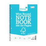 Silvine Envrionmentally Friendly Wirebound Notebook 160 Pages A4 (5 Pack) FSCTW80