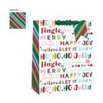 Christmas Jolly Text Gift Bag Extra Large Pack of 6 X9336A/FSC