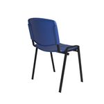 Taurus plastic meeting room stackable chair with no arms - blue with black frame