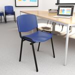 Taurus plastic meeting room stackable chair with no arms - black with black frame