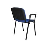 Taurus meeting room stackable chair with black frame and fixed arms - blue