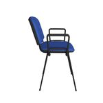 Taurus meeting room stackable chair with black frame and fixed arms - blue