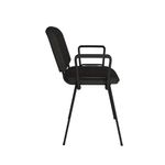 Taurus meeting room stackable chair with black frame and fixed arms - charcoal
