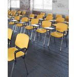 Taurus meeting room stackable chair with black frame and fixed arms - red