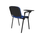 Taurus meeting room chair with black frame and writing tablet - blue