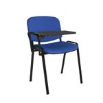 Taurus meeting room chair with black frame and writing tablet - blue